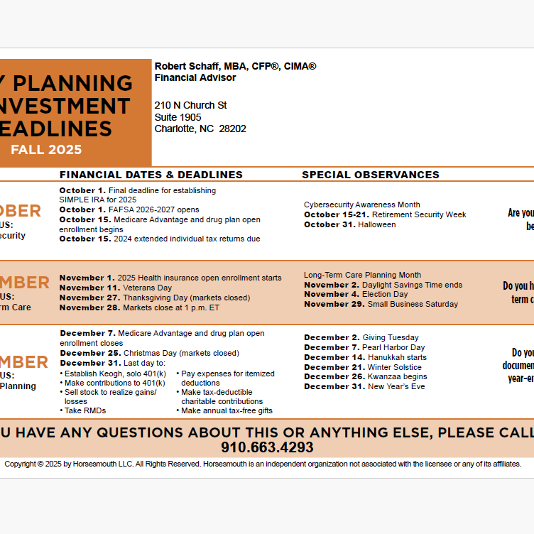 Key Planning Deadlines