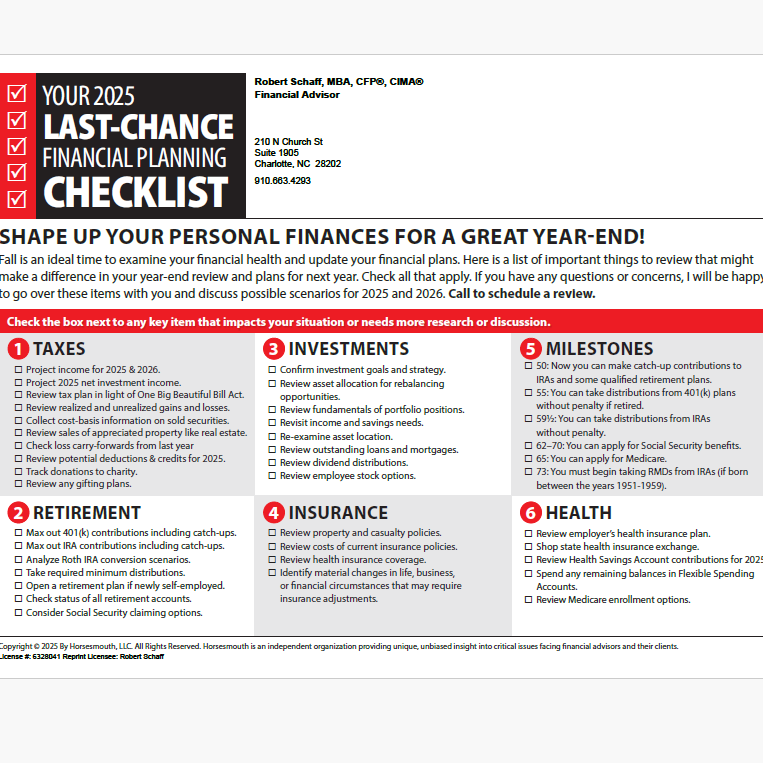 Last Chance Planning Items